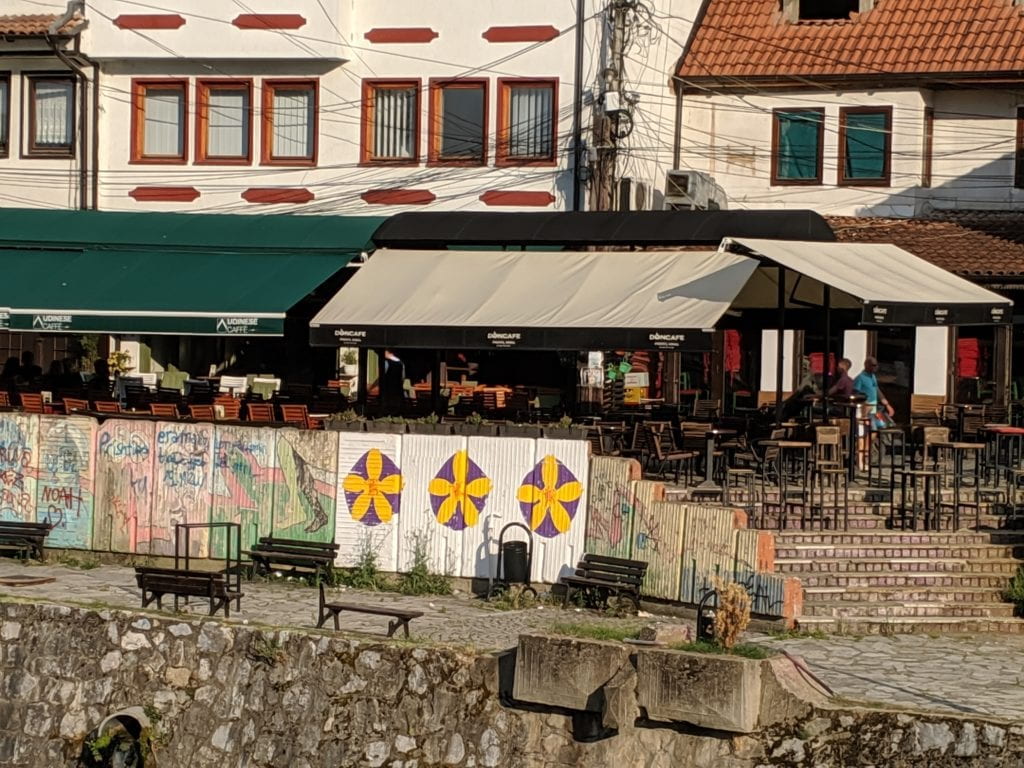 Wall with three "Be My Voice" campaign logos painted on it.