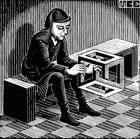 Escher Man with Cuboid