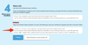 Embed code from TimelineJS