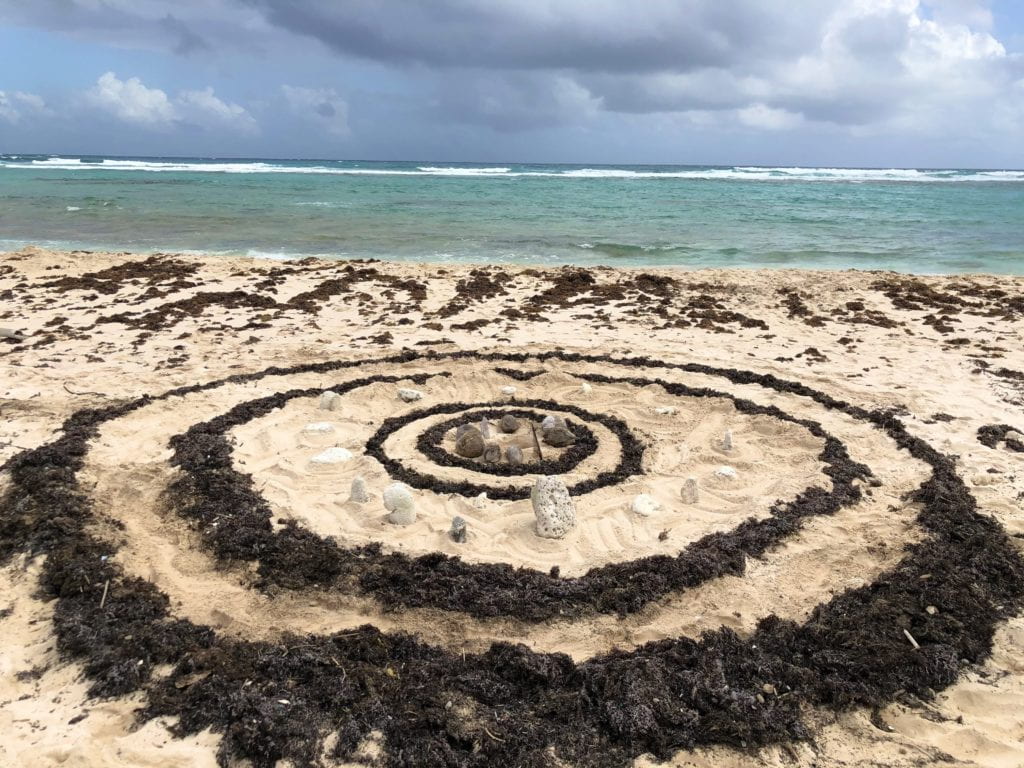 circles on beach