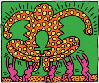 Keith Haring painting with figures