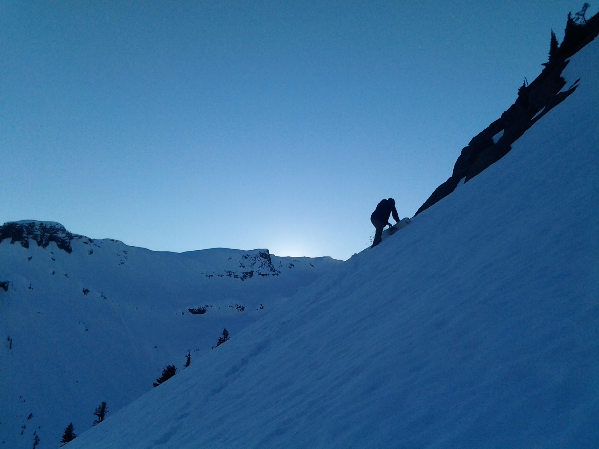 Selfie # 16: Sketchy hike to watch the sunset after a long day of boardin. (Jan. 26)