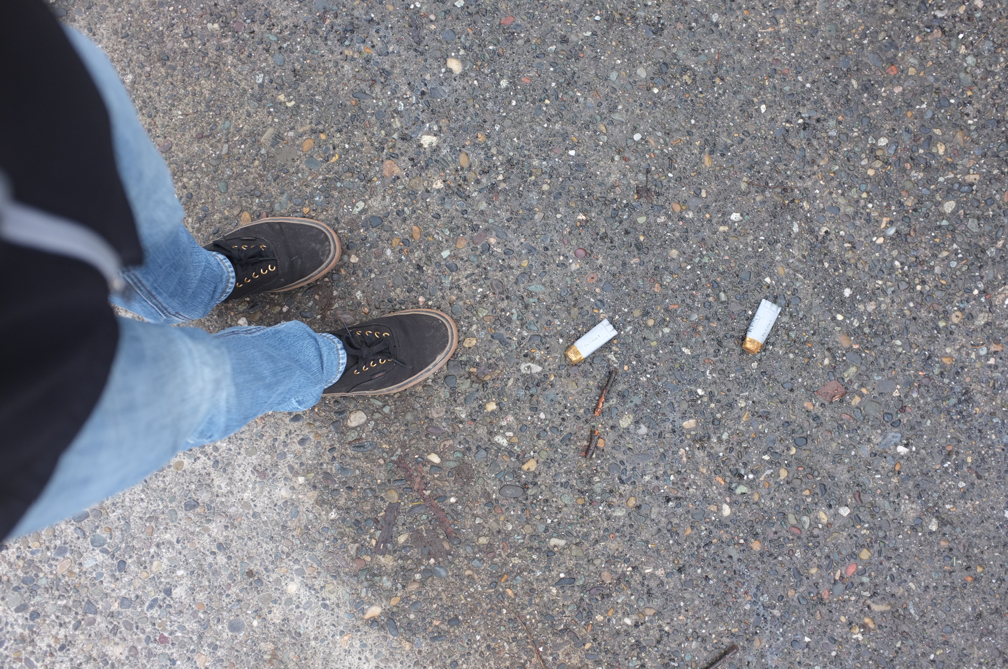 Selfie#5: Shotgun shells in the alley (1/13/14)