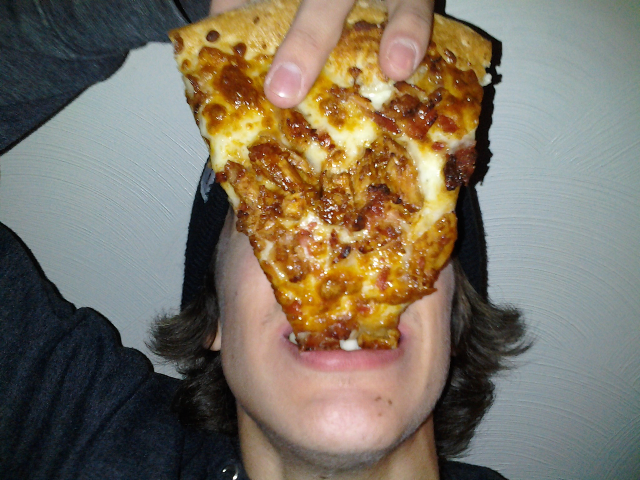 Selfie #1: Pizza face (Jan. 8, 2014)